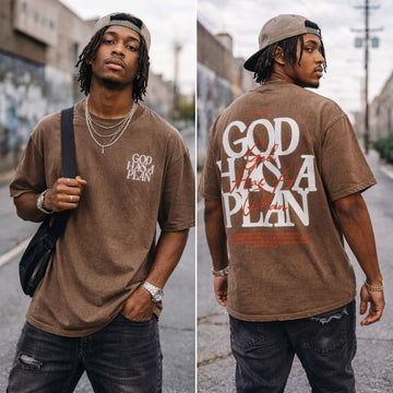 God Has a Plan Shirt Vintage Christian Tee Oversized Acid Wash Jeremiah 29 11 Faith Unisex